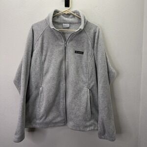 Columbia Plus Size Full Zip Fleece Jacket Size 2XL Gray Winter Cozy